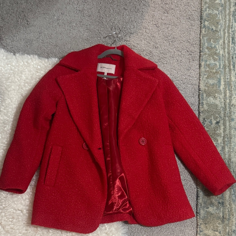 BCBG Red Double-Breasted Coat